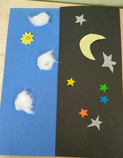 What Is Darkness Preschool, Day And Night For Preschool, Night Day Preschool Activities, Light Dark Activities Preschool, Night And Day Crafts For Kids, Day And Night Sky Activities For Kindergarten, Day Night Craft Preschool, Sun Moon Stars Preschool Activities, Sun Moon And Stars Activities Preschool