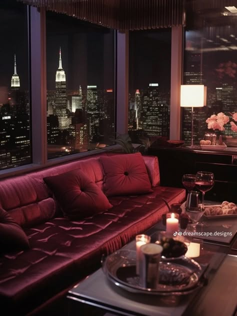 Red Apartment, 80s Interior Design, 80s House, 80s Interior, 70s House, Retro Interior Design, Retro Interior, New York Apartment, Vintage Interiors