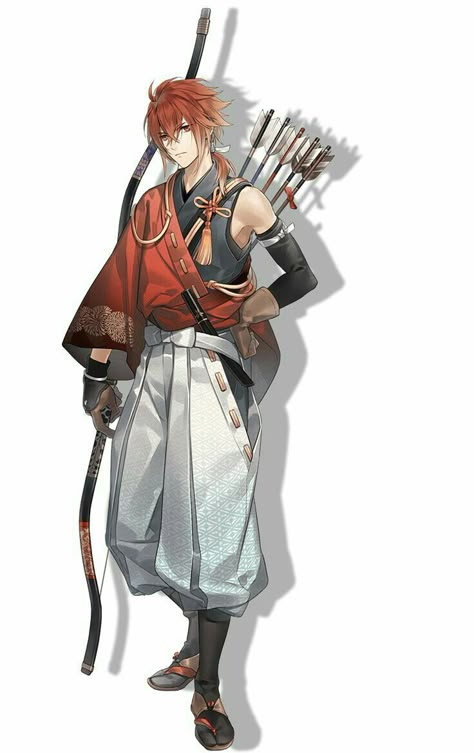 Archer Characters, Samurai Clothing, Historical Anime, Character Artist, Japanese Characters, Anime Warrior, Character Design Male, Japanese Outfits, 영감을 주는 캐릭터