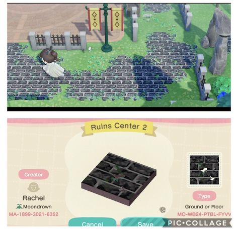 Acnh Overgrown Path, Animal Crossing Black And White, Acnh Gothcore, Acnh Themes, Animal Crossing New Horizon Ideas, Abandoned Island, Acnh Custom Codes, Qr Code Art, Acnh Paths