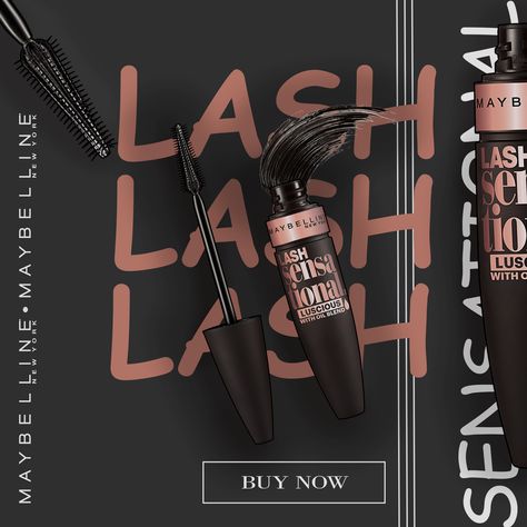 Mascara Ads Design, Mascara Advertising, Mascara Campaign, Mascara Advertisement, Makeup Banner, Makeup Advertisement, It Makeup, Brown Hairstyles, Advertising Banner