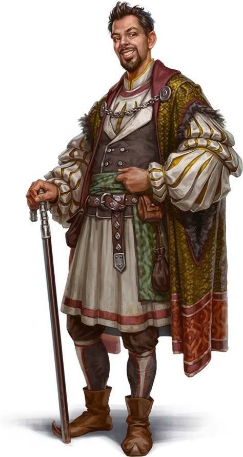 Malark Amblecrown Race: Chondathan Human  Class: Bard (Merchant)  Alignment: Chaotic Neutral Worshipped Deity: Waukeen Pathfinder Character, Fantasy Portraits, Dungeons And Dragons Characters, Medieval Clothing, Adventure Time Anime, Warhammer Fantasy, Arte Fantasy, Fantasy Rpg, Fantasy Inspiration