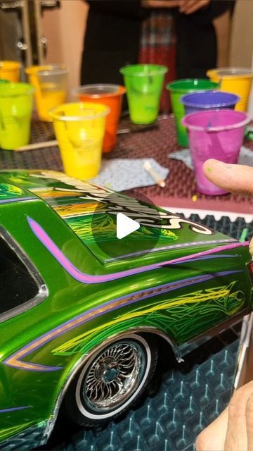 Alexander Timchenko on Instagram: "Monte Carlo part 2. Watch to the pink! 
For @hypesp1n
#pinstriping #lowrider #brush #freehand #calligraphy #kustomkulture #goldleaf #lettering #hotrod #scalemodel" Kustom Kulture Art, Pinstripe Art, Lowrider Art, Kustom Kulture, Pinstriping, Lowrider, Monte Carlo, Scale Models, The Pink