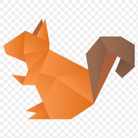 Origami Squirrel, Animals Geometric, Animal Png, Origami Animals, Geometric Animals, Animal Stickers, Animal Crafts, Free Illustrations, Free Png