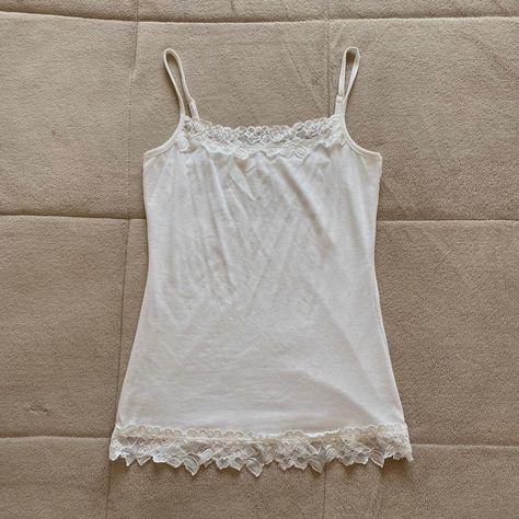 Y2K 2000s Elena Gilbert The Vampire Diaries/ Bella Swan Twilight Inspired Fairycore Cottagecore Dainty Angelic Angelcore White Lace Cami #cottagecore #angelcore #2000s #2000saesthetic #y2kfashion #y2k #thevampirediaries #twilight #coquette #fairycore #depop Laced Shirts Y2k, White Lace Camisole, Lacy Undershirt, White Lace Undershirt, White Cami Outfit, Lace Cami Top Outfit, Lace Cami Outfit, Twilight Coquette, Lace Cami Y2k