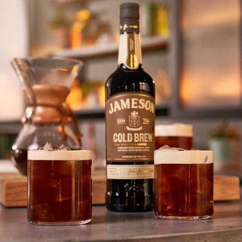 Jameson Cold Brew-tini Recipe | Jameson Irish Whiskey Tini Recipe, Irish Whiskey Cocktails, Whiskey Mixed Drinks, Jameson Cocktails, Whiskey Cocktail Recipes, Cocktail Recipes Whiskey, Cold Brew Recipe, Jameson Whiskey, Jameson Irish Whiskey