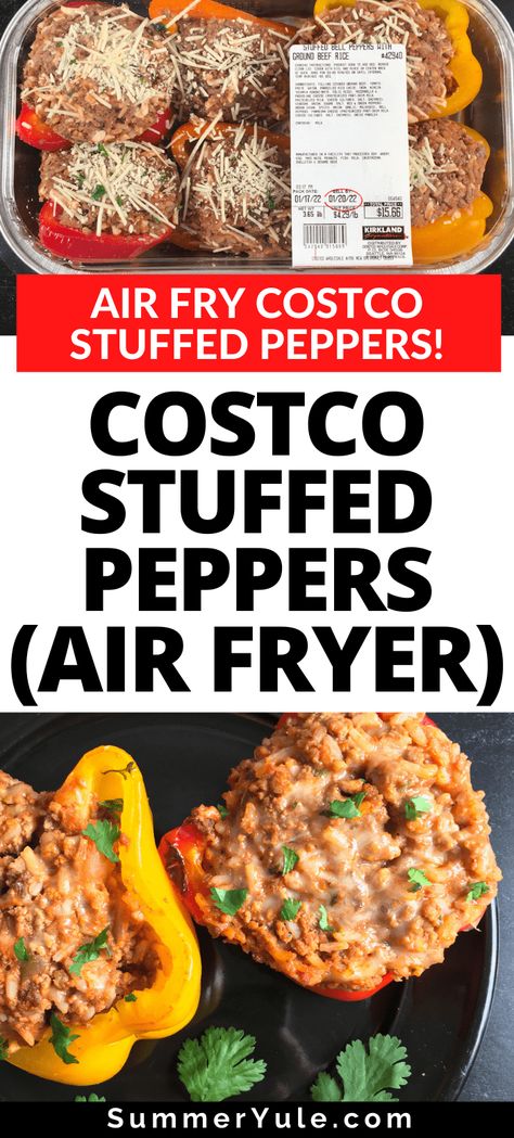 Costco Stuffed Bell Peppers Recipe, Stuffed Peppers In The Air Fryer, Costco Air Fryer Recipes, Stuffed Bell Peppers Costco Recipe, Stuffed Bell Peppers In Air Fryer, Airfryer Stuffed Peppers, Air Fry Stuffed Bell Peppers, Costco Stuffed Peppers Recipe, Stuffed Bell Peppers Air Fryer