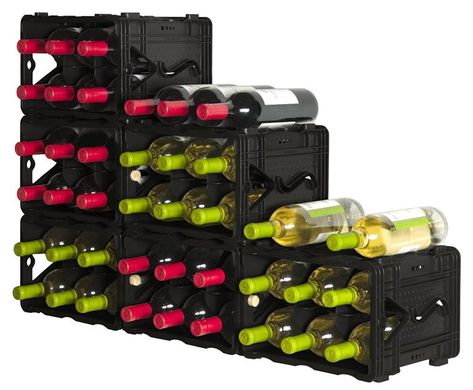 We used one of these to convert a cabinet into a wine cellar. Wine Cubes, Produce Bin, Stackable Wine Racks, Storage Crates, Wine Glass Rack, Modular Storage, Crate Storage, Bottle Storage, Wine Collection