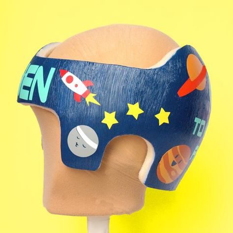 boy cranial band, babbleworthy, baby helmet decals, doc band tips, astronaut docband, astronaut cranial band, paint baby helmet, mod podge cranial band Cranial Helmet Designs Boys, Baby Helmet Design Boys, Band Tips, Cranial Helmet, Helmet Decals, Doc Band, Baby Helmet, Astronaut Helmet, Helmet Hair