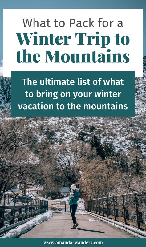 It's winter & you're headed to the mountains; it's going to be stunning! But you definitely will want to pack right for your trip. Here are my recommendations on what to wear and my packing list for your mountain vacation in the winter. These mountain vacation outfits & other useful things will make your trip so easy & fun, not having to worry while remaining warm & cozy the whole time. Save this winter vacation packing list for later & enjoy your mountain vacation! Packing For Tennessee Vacation, Trip To The Mountains Outfits, Mountain Vacation Outfits Winter, Mountain Packing List, Mountain Vacation Outfits, Winter Mountain Outfit, Cabin Packing List, Winter Vacation Packing, Winter Vacation Packing List