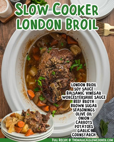 Slow Cook London Broil Crock Pot, London Broil Roast Recipes Crock Pot, Pressure Cooker London Broil, Recipe For London Broil In Crock Pot, London Broil Stew, London Broil Roast, London Broil In Crockpot Recipes, London Broil Slow Cooker Recipes, London Broil Recipe