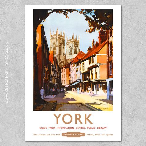 LNER Ripon Poster - Vintage Railway Posters, Retro Print Shop England Poster, London Poster Vintage, London Travel Poster Vintage, British Railways Posters, York England, London Travel Poster, National Railway Museum, York Minster, Railway Posters