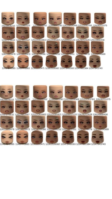 Headless Codes Bloxburg, Cute Face Codes For Bloxburg, Berry Avenu Face Codes, Cute Faces Berry Ave Codes, Bloxburg Face Accessories Codes, Roblox Code For Face, Berry Ave Face Codes Woman Head, Codes For Brookhaven Face, Freckles Roblox Code