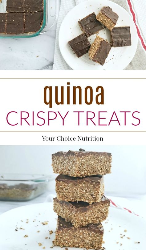 Quinoa Crispy Treats - Your Choice Nutrition Quinoa Krispie Treats, Quinoa Desserts, Friends Recipe, Bakers Delight, Healthy Food Alternatives, Family Snacks, Desserts Snacks, Krispies Treats, Toast Toppings