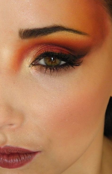 Image result for fire eye makeup Fire Concept, Makeup Equipment, Phoenix Makeup, Dragon Makeup, Fire Makeup, Fire Eyes, Performance Makeup, Benin City, Black Eyeshadow