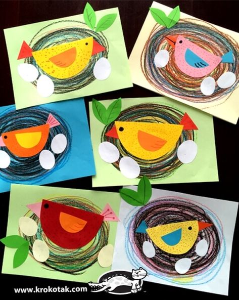 Diy Nest, Påskeaktiviteter For Barn, Diy – Velikonoce, Pictures Of Birds, Bird Nest Craft, Classe D'art, Art Preschool, Preschool Art Projects, Spring Art Projects