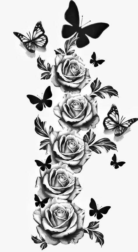 Bird With Flowers Tattoo, Single Tattoos, Lower Back Tattoo Designs, Rose And Butterfly Tattoo, Wrist Bracelet Tattoo, Unique Small Tattoo, Rose Tattoos For Women, Cute Hand Tattoos, Spine Tattoos For Women