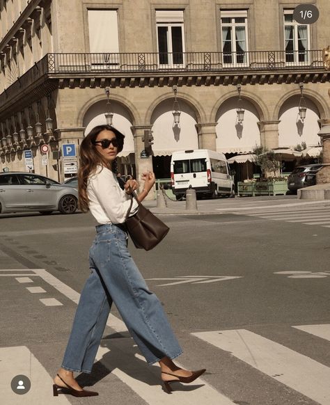 Parisian Style Spring, European Style Outfits, Brunch Outfits Fall, Casual Brunch Outfit, Basic Girl Outfit, Parisian Summer, Feminine Casual, White Shirt Outfits, French Street Fashion