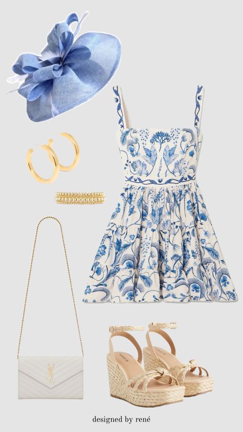 #derby #kentucky #kentuckyderby #outfit #outfitinspo #preppy Blue Derby Dress Outfit, Kentucky Derby Outfit For Women, Derby Outfits For Women, Kentucky Derby Outfit, Ky Derby, Derby Outfits, Derby Dress, Kentucky Derby Party, Phi Mu