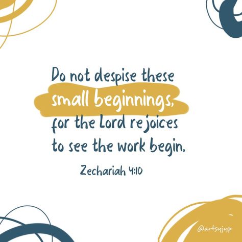 Do Not Despise Small Beginnings, Bible Verses About New Beginnings, New Beginning Bible Verse, Faith Moves Mountains, Wolf Quotes, Christian Verses, Quotes Instagram, Words Matter, Daughters Of The King