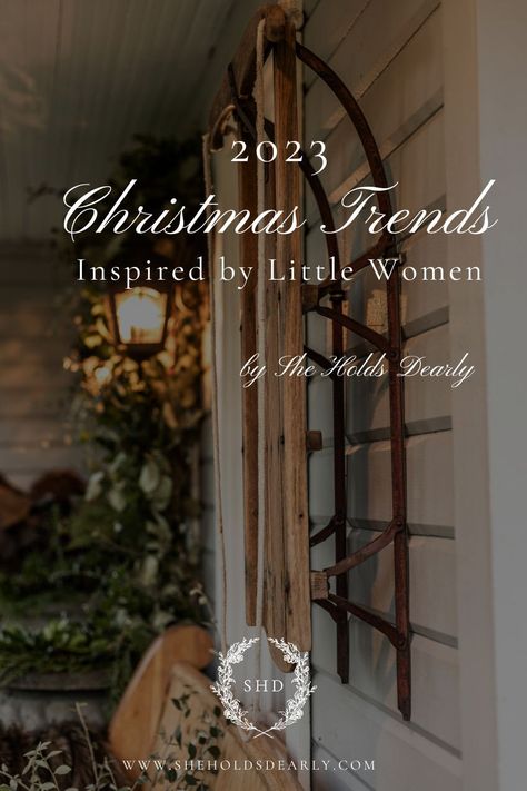 Curious to learn more about the Little Women Christmas Trend? Let's take at look at the 7 elements that you can incorporate in your own home. Little Women Inspired Christmas, Little Women Aesthetic Christmas, Little Women Decor, Little Women House Interior, Little Women Home Aesthetic, Little Women Christmas Decor, Little Women Christmas Aesthetic, Little Women House, Little Women Christmas