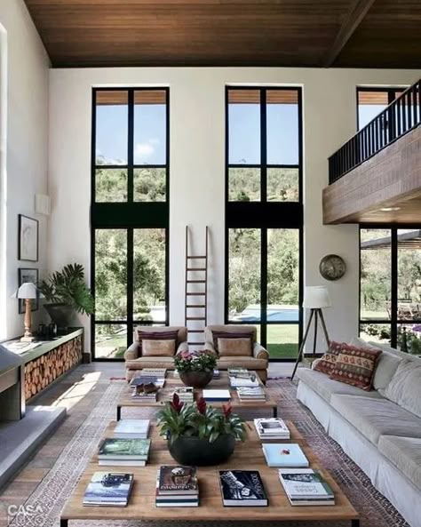 Bringing Ideas to Life Rustic Contemporary Living Room, Trendy Living Rooms, Interior Modern, Living Room Windows, Design Del Prodotto, Rustic Living, Livingroom Layout, Rustic Living Room, New Living Room