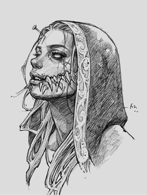 Horror Drawing Ideas, Flash Drawing, Horror Drawing, Creepy Drawings, Art Noir, Dark Art Tattoo, Tattoo Art Drawings, Dark Art Drawings, Dark Art Illustrations