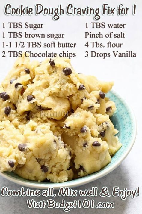 Cookie Dough Craving Fix- eggless mix, so grab a spoon & Eat up! Quick Cookies, Sweet Foods, Bariatric Eating, Homemade Dessert, Cookie Dough Recipes, Edible Cookies, Mug Recipes, Think Food, Unhealthy Food