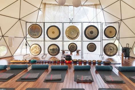 Yoga Dome — The Chettinad Retreat Yurt Cabin, Gong Bath, Yoga Shala, Vision 2024, Tibetan Bowls, Retreat Ideas, Small Modern Home, Retreat Center, Sound Bath