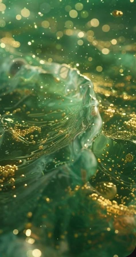 Green And Gold Aesthetic, Water Aesthetic, Phone Screen Wallpaper, Gold Aesthetic, Gold Background, Gold And Green, Cute Wallpaper For Phone, Fantasy Aesthetic, Nature Aesthetic