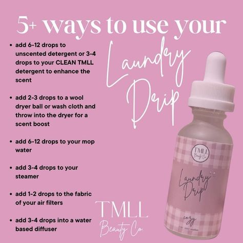 Have you tried our laundry drip? It smells HEAVENLY. Here are some other ways to use it for the entire house to smell great! ✨ Use it in your mop water ✨ Add to your air filters ✨ Use in your diffuser Grab yours! #thepinkpug #midlandtx #shopthepug #laundryhacks #smellssogood #goddess #homescentsaddict #homescents Luxe Laundry, Mop Solution, Luxury Laundry, Cowgirl Lifestyle, Diy Room Spray, Elephant Game, White Elephant Game, Rodeo Shirts, Dryer Balls