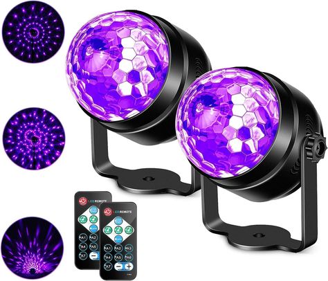 Litake UV Black Lights for Glow Party, 6W LED Disco Ball Strobe Lights for Dark Party Supplies, Sound Activated with Remote Control, Dj Light for Halloween Xmas Birthday Party Home Decorations, 2 Pack - Amazon.com Neon Party Decorations, Birthday Party Home, Floating Pool Lights, Glow In Dark Party, Disco Ball Light, Dj Light, Glow Party Supplies, Party Prep, Black Lights