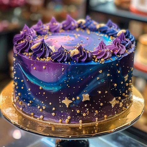 Galaxy Desserts, Soda Floats, Galaxy Cake, Galaxy Party, Fantasy Cake, Colorful Desserts, Cool Cake Designs, Funny Birthday Cakes, Crazy Cakes