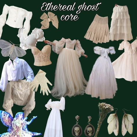 Ghost Core Aesthetic Outfits, Ethereal Core Fashion, Ghost Aesthetic Clothes, Ethereal Aesthetic Clothing, Cloud Outfit Aesthetic, Ghost Core Outfits, Ghost Outfit Aesthetic, Ghost Aesthetic Outfit, Angelic Aesthetic Outfit