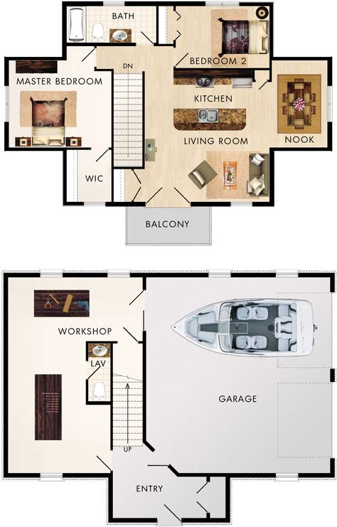 Garage With Upstairs, Beaver Homes And Cottages, Upstairs Apartment, Shop With Living Quarters, Garage Apartment Floor Plans, Carriage House Plans, Garage Loft, Basement House Plans, Garage Apartment Plans