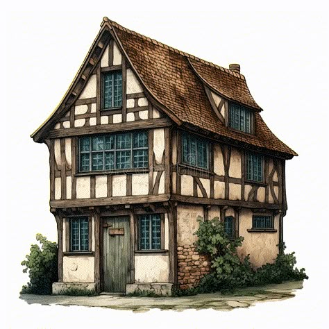 Tudor Style Tiny House, Small Tudor House, Old German Houses, Dorma Windows, Tudor Village, Witch Village, English Tudor House, Isometric House, Tudor House Exterior