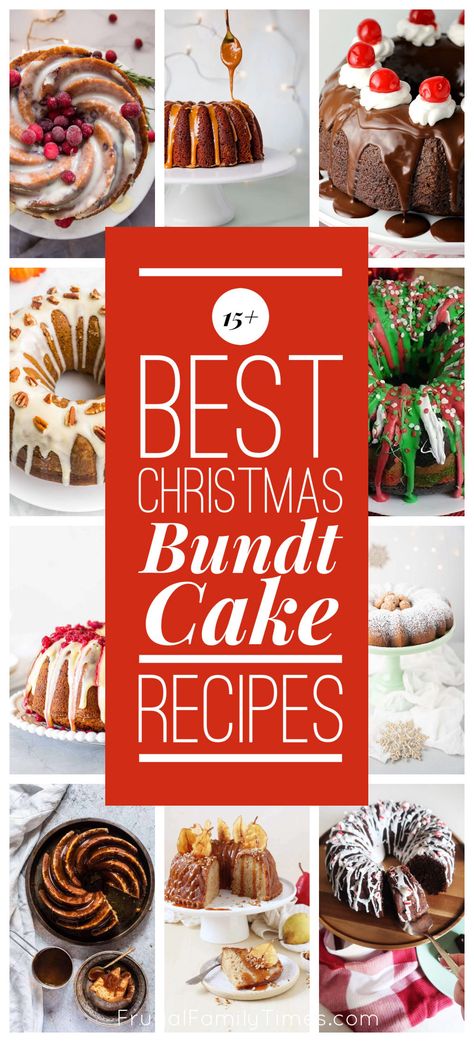 These are the BEST Christmas bundt cake recipes! Here are the perfect delicious and impressive Christmas dessert ideas for your party or even just a yummy treat after dinner! With all of your favorite holiday flavors like gingerbread, peppermint mocha, eggnog, hot chocolate and so much more, there is a holiday bundt cake recipe here that everyone will love! Christmas Bundt Cake Holiday Desserts, Holiday Bundt Cakes, Christmas Bundt Cakes, Impressive Christmas Dessert, Christmas Bundt Cake Recipes, Eggnog Hot Chocolate, Bunt Cake Recipe, Christmas Desserts Cakes, Christmas Dessert Ideas