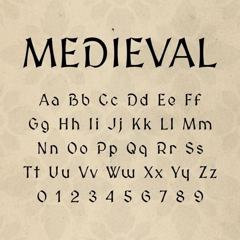 Fantasy Handwriting Font, Cottagecore Font, Cool Lettering Fonts Alphabet, Medieval Typeface, Mushroom Font, Medieval Typography, Medieval Lettering, Ancient Font, Medieval Alphabet