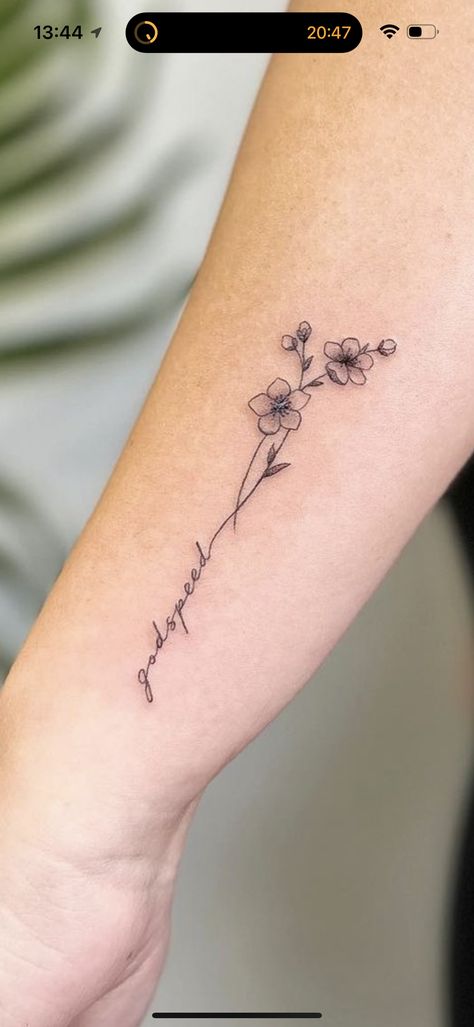 Floral Writing Tattoo, Flower Tattoo Words As Stem, Sentimental Flower Tattoos, Always Tattoo With Flowers, Flower Signature Tattoo, Flowers Into Words Tattoo, Quote Into Flower Tattoo, Flower Words Tattoo, Flowers Around Name Tattoo