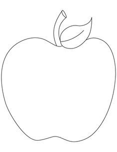 Apple Embroidery Patterns, Apple Pictures Drawing, Apple Outline Drawing, Apple Outline Printable, Apple Drawing Kids, Drawing Of Apple, Apple Coloring Page, Apple Printable, Apple Outline