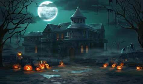 Horror Youtube Banner, Gacha Halloween Background, Dark Castles, Horror Atmosphere, Banner For Discord, Dancing Room, Spooky Mansion, Cemetery Halloween, Spooky Halloween Pictures