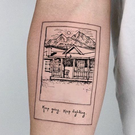 Wynonna Earp Tattoo, Homestead Tattoo, Polaroid Tattoo, Western Tattoos, Wynonna Earp, Dog Tattoos, Geometric Tattoo, Tatting, Tattoos