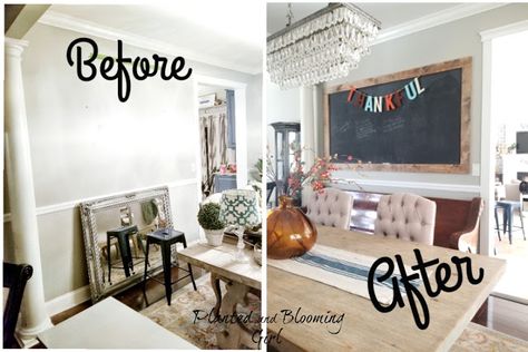 How to Make a Framed Chalkboard Wall Chalkboard Dining Room, Framed Chalkboard Wall, Big Blank Wall, Above Couch, Framed Chalkboard, Chalkboard Wall, Blank Walls, Chalkboard, Gallery Wall