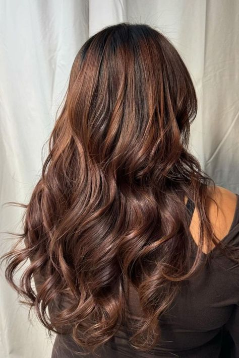 cinnamon brown and copper balayage Brown And Copper Balayage, Cinnamon Balayage, Reddish Brown Hair Color, Reddish Brown Hair, Copper Balayage, Cinnamon Brown, Reddish Brown, Brown Hair Colors, Hair Colors