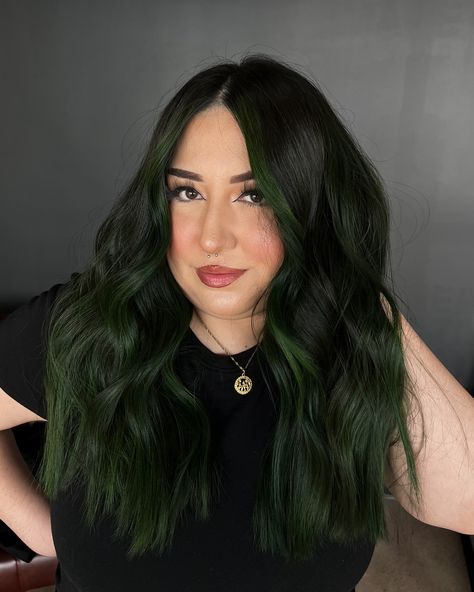 Oldie but goodie wanted some fun colors on feed 💚 . . . #denverhair #denverhair #denverhairstylist #denverbalayage #denverbrunette #denvercolorado #denver #colorado #coloradohairstylist #coloradohair #northerncolorado #northerncoloradohairstylist #northerncoloradohair Forest Green Hair, Emerald Green Hair, Dark Green Hair, Green Hair Dye, Peekaboo Hair, Hair Dyes, Semi Permanent Hair Color, Makeup Clothes, Plaits