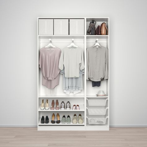 PAX Wardrobe, white, Forsand Vikedal, 59x15x93 1/8" - IKEA Powder Coating Wheels, Armoire Pax, Billy Ikea, Recycled Door, Ikea Usa, Ikea Billy Bookcase Hack, Ikea Pax Wardrobe, Pax Wardrobe, Ikea Store