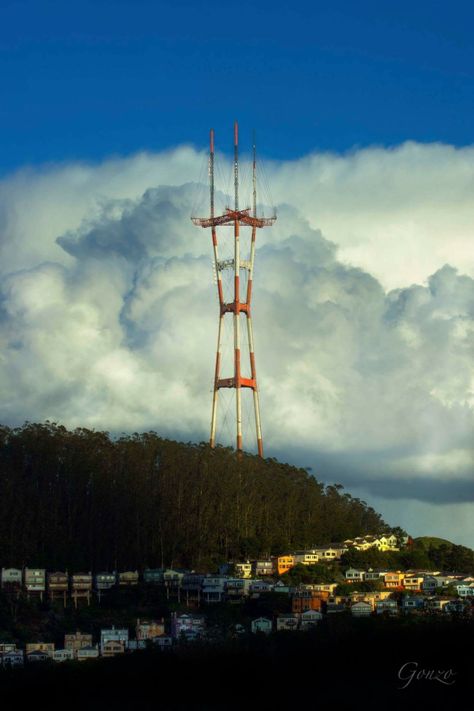 Sutro Towe by BG Telegraph Hill San Francisco, Tower Illustration, Strong Tower Images, Twin Towers Falling, Sutro Tower San Francisco, Sutro Tower, Sutro Baths San Francisco, Teacup Tattoo, Sutro Baths