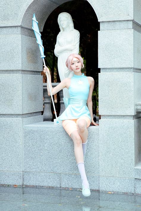 Pearl Steven Universe Outfits, Pearl Cosplay Steven Universe, Steven Universe Costume, Pearl Cosplay, Pearl Outfit, Steven Universe Cosplay, Perla Steven Universe, Pearl Steven Universe, Pearl Steven