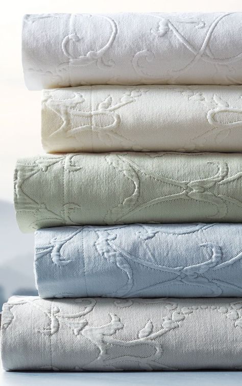 Our 100% cotton Resort Egyptian Cotton Flourish Matelassé Bedding is richly textured yet maintains an exceptionally soft hand. Elegant style and superb quality combine to create a relaxing bedroom environment. Relaxing Bedroom, Linens And Lace, Beautiful Bedding, Cheap Decor, Beautiful Bedrooms, Egyptian Cotton, Bedding Collections, Beach House Decor, Cheap Home Decor