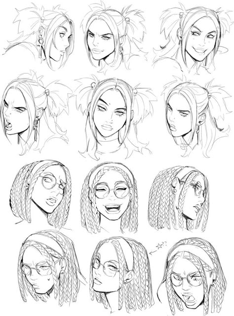 Expressions Sheet Drawing, Sassy Expression Reference, Sly Smile Drawing Reference, Excited Expression Drawing Reference, Sneering Expression Drawing, Big Smile Drawing Reference, Sighing Expression Drawing, Old Woman Face Drawing, Shouting Drawing Reference